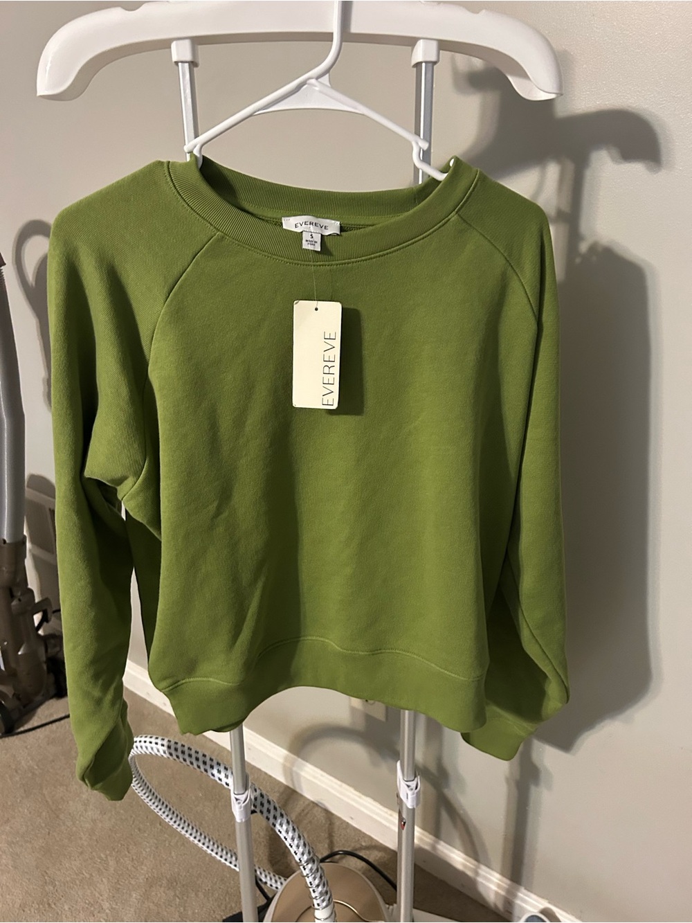 Evereve Olive Green Crewneck Pullover Sweater